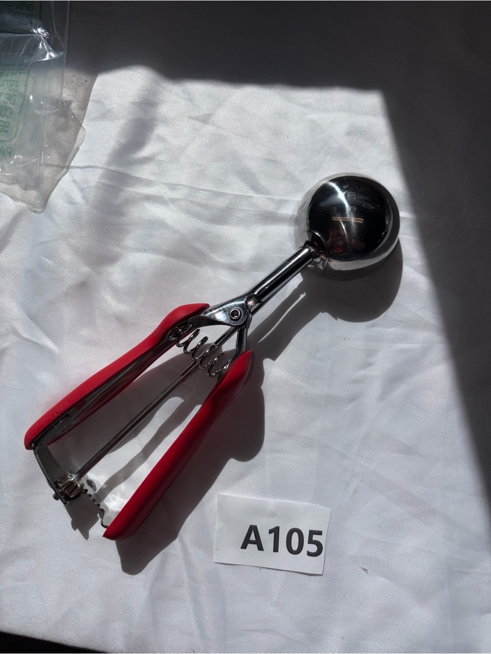 Red Ice Cream Scoop with Ergonomic Handle